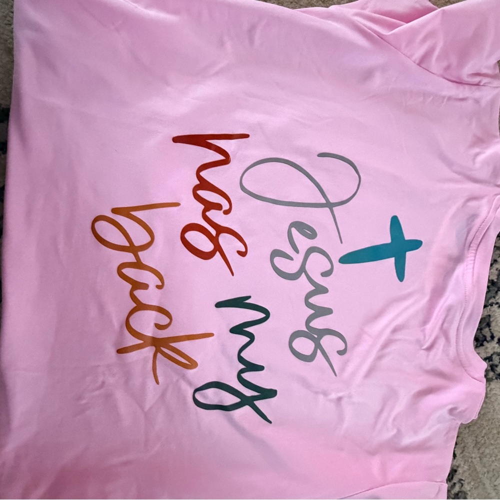 Pink Graphic Tee with Inspirational Message